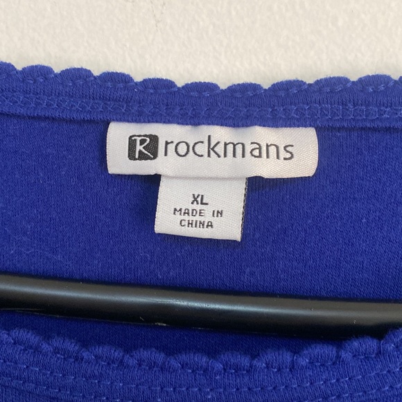 Rockmans - Long Sleeve Dark Blue Top with scolloped detailing - Size XL - Picture 3 of 5